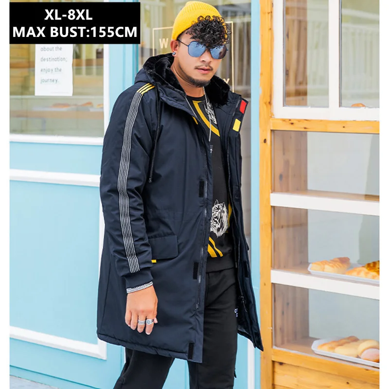 

Long Winter Coat Men Extra Thick Warm Mens Jacket Hooded Parka 140KG 150KG Plus Size Jackets Big 6XL 7XL 8XL 2020 Male Clothes