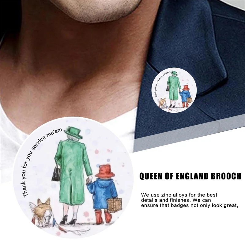 

Значок RIP Your Majesty-Благодарю, королева Элизабет II Паддингтона, благотворительная наклейка, значок, брошь на память