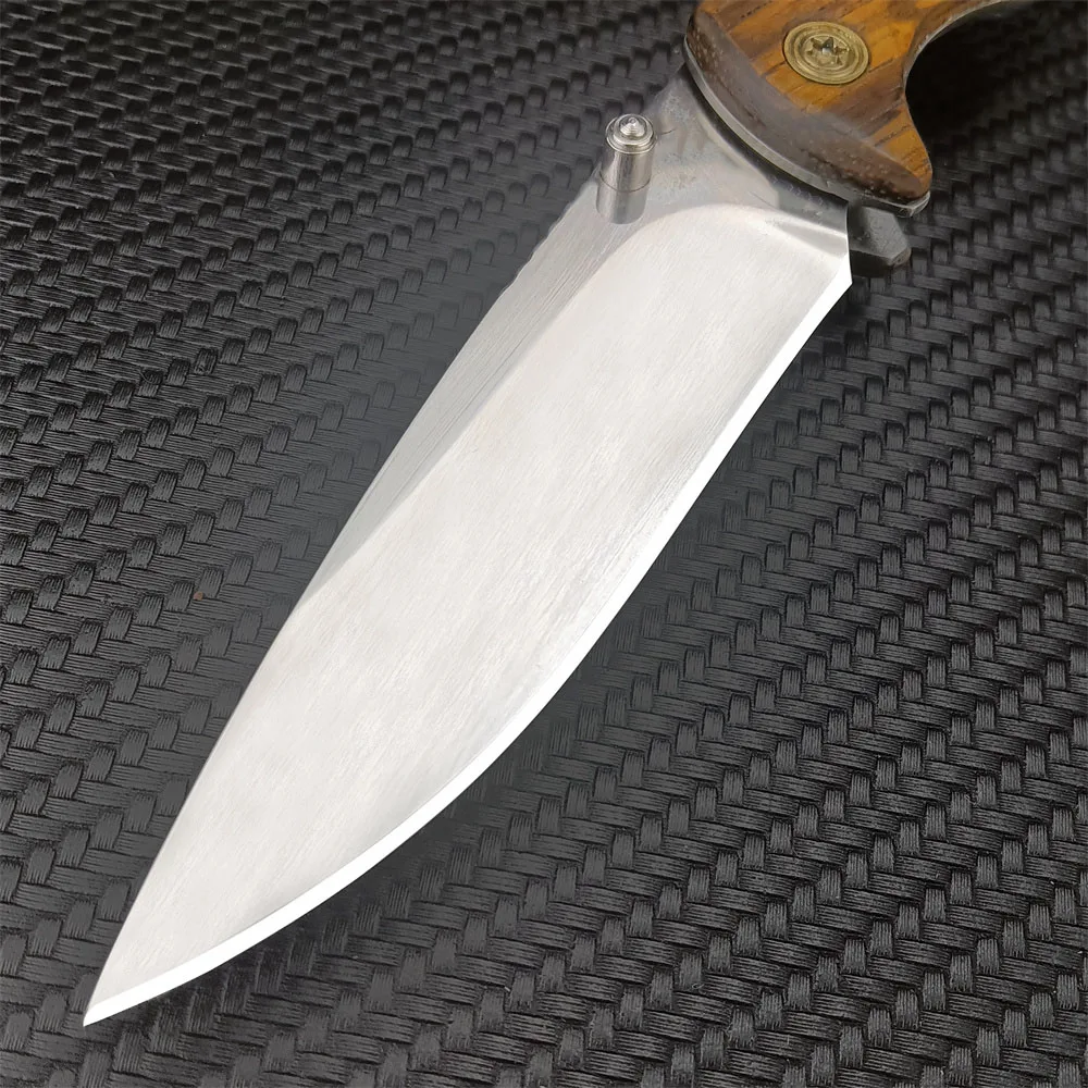 Нож складной карманный Buc/kmark Hunter 0039 с клинком Drop Point из стали 5Cr13Mov, деревянной рукоятью и тактической функцией для охоты и самообороны.