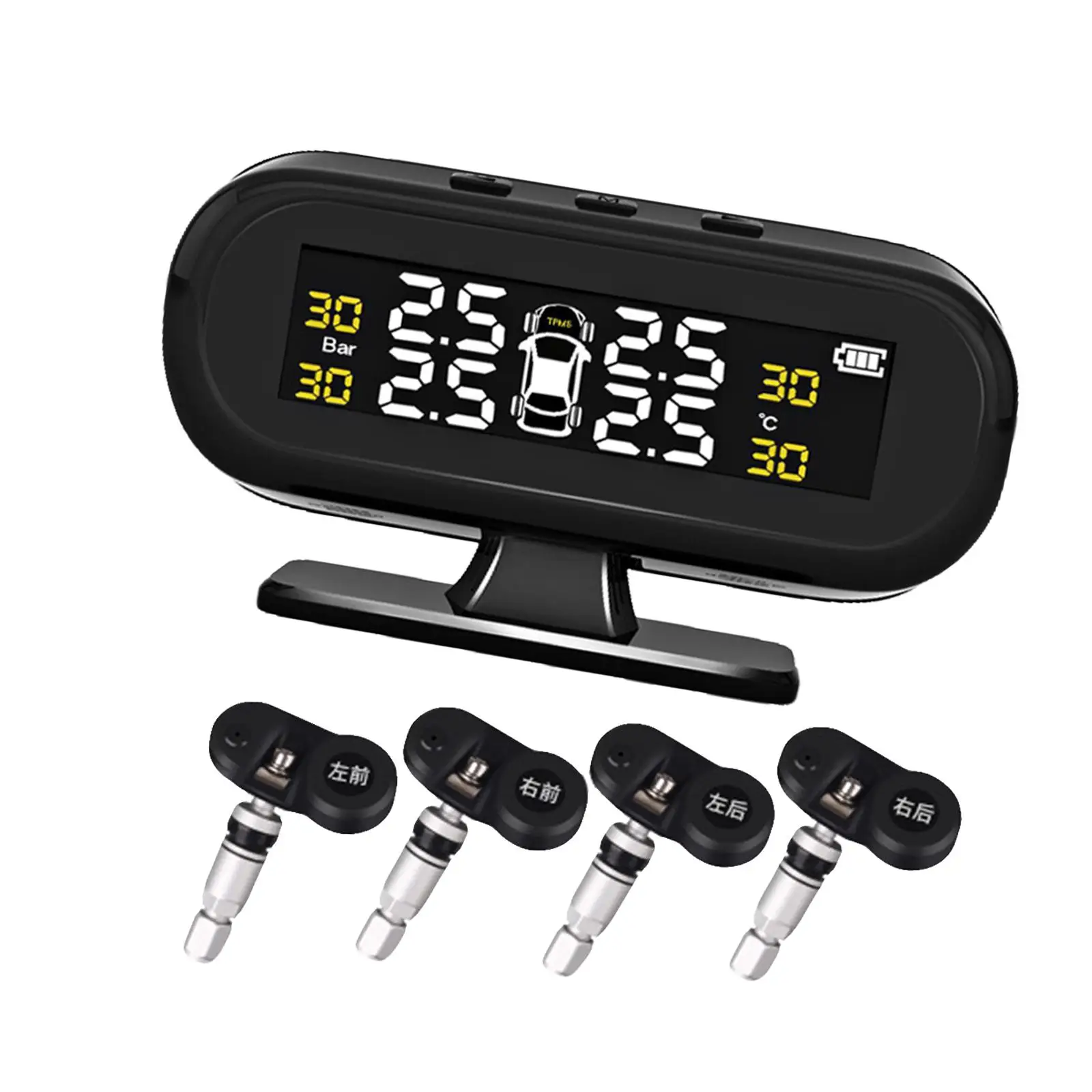 

Tire Pressure Monitoring System Solar Power Wireless USB Pressure Gauge