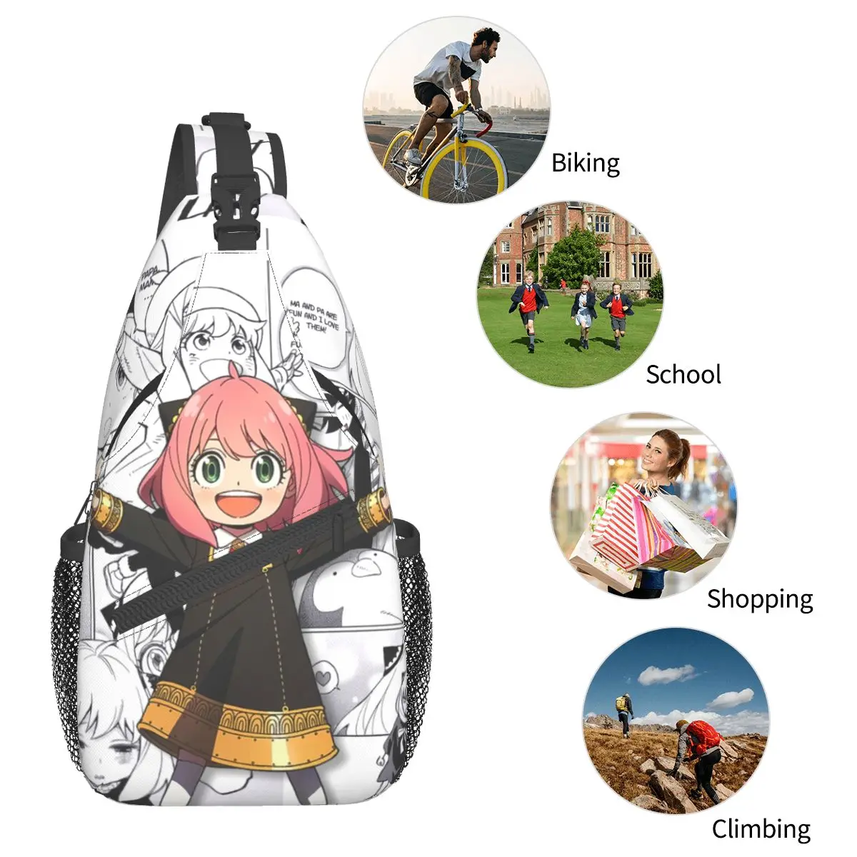 Сумка на ремне для всей семьи Spy X маленькая нагрудная сумка в стиле аниме