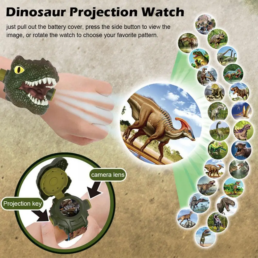

Детские проекционные часы Dinossauro с мультипликационным рисунком динозавра, Обучающие Наручные детские проекторы, подарки, игрушечные цифровые часы Z2c9