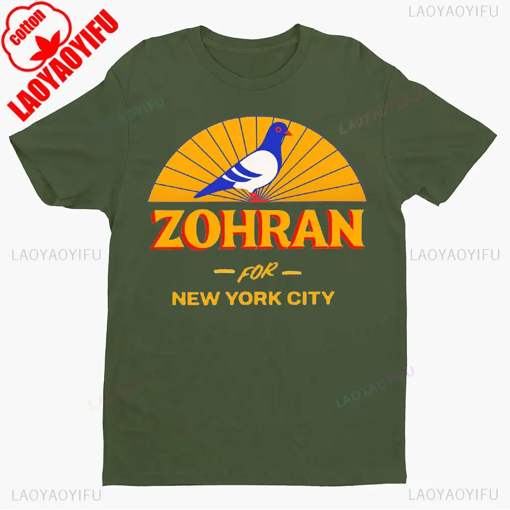 Фото Рубашка Zohran for Mayor NYC 2025 Sloganeer Politics Графические футболки для женщин и мужчин Высококачественные хлопковые футболки Обычные топы с короткими рукавами №4