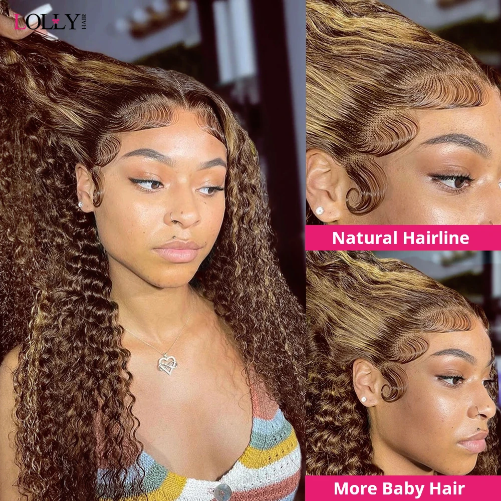 Водная волна Синтетические волосы на кружеве парик Выделите человеческих волос