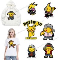 pokemon game pikachu fusible patch anime embroidered clothing thermoadhesive patches sew on clothes t shirt bag pants sticker