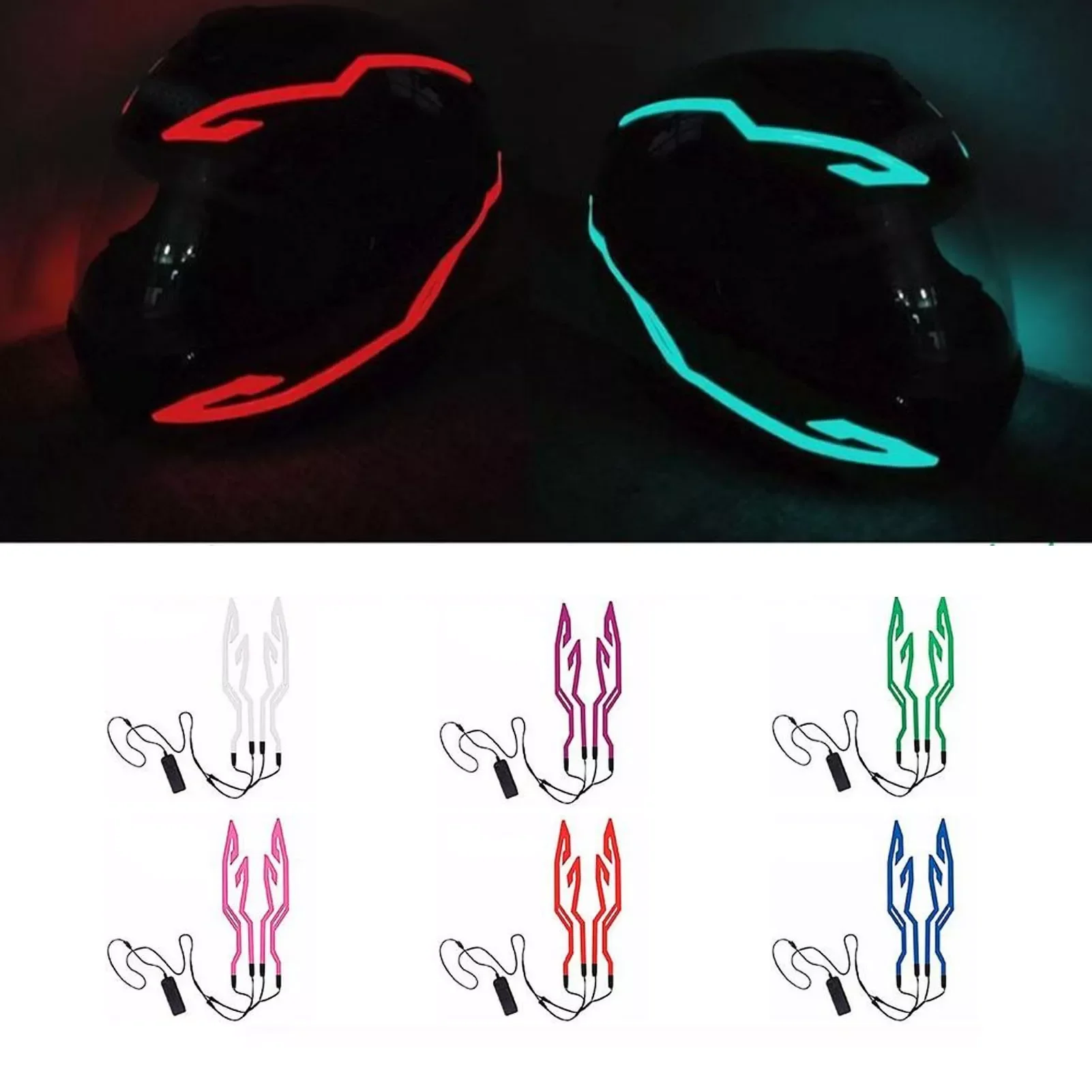

Motorcycle Helmet LED Light Riding Signal LED Strip Flashing Night Riding Signal Bar Helmets Light Sticker DIY Helmet Led Strip