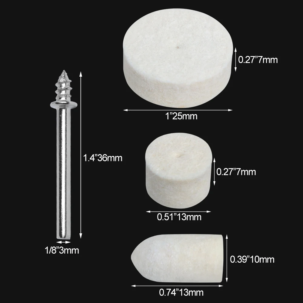 Полировальный шлифовальный круг из шерстяного войлока для аксессуаров Dremel и