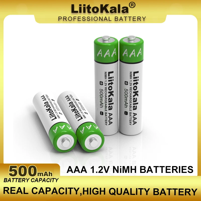 

1-40PCS LiitoKala Original AAA NiMH 1.2V 500mAh Rechargeable Battery Suitable For Toys, Mice, Electronic Scales, Etc.