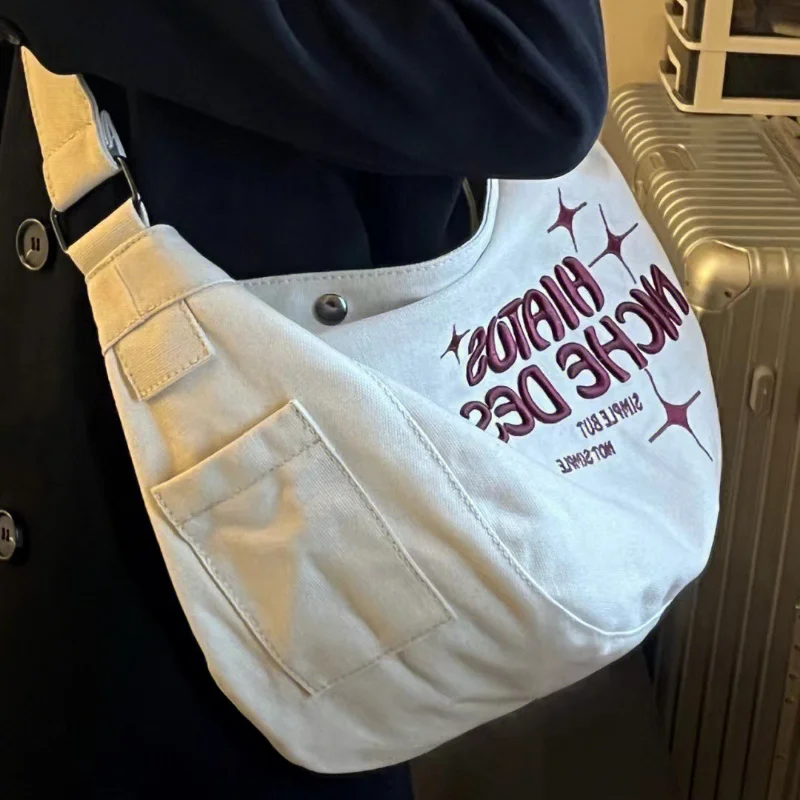 

Denim Women Shoulder Bag Large Capacity Letters Designer Ladies Hand Bag Messenger Big Jeans Female Crossbody Bags Canvas Casual