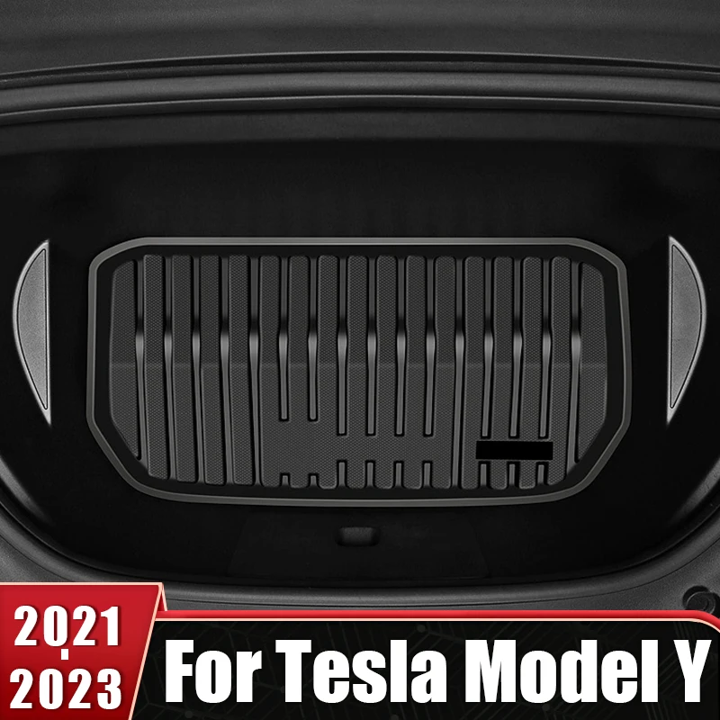 

Передний коврик для хранения груза из ТПЭ, коврики для заднего багажника, коврик для хранения для Tesla Model Y 2021 2022 2023, водонепроницаемый коврик, защитные аксессуары