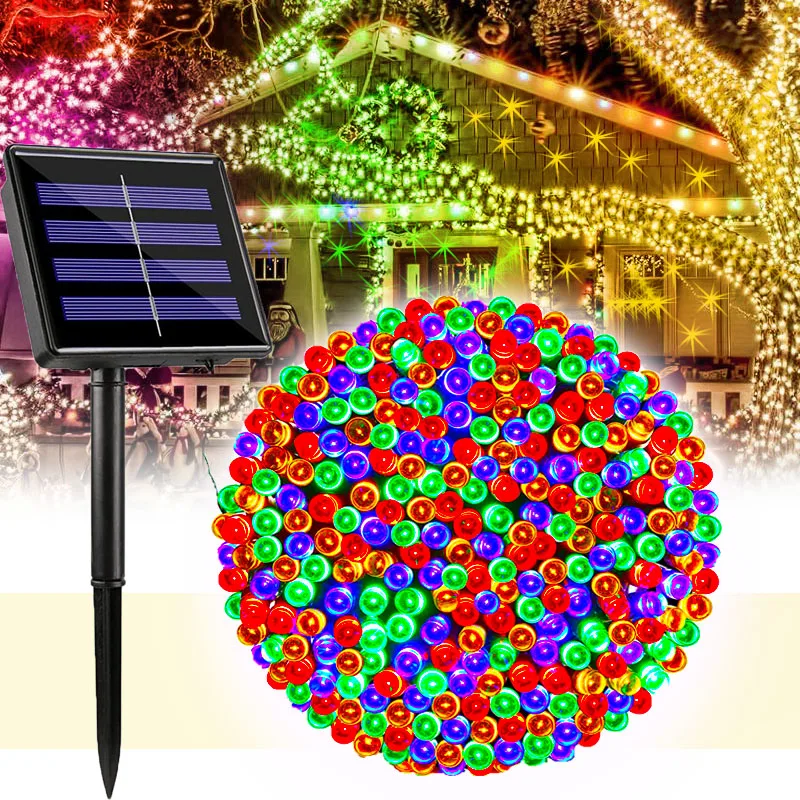Led Solar String Lights Outdoor 400LED 120FT Waterproof Solar Light 8Modes Fairy Lights for Garden Patio Yard Party Decoration