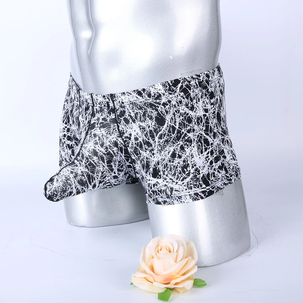 Мужские трусы-боксеры из ледяного шелка с носом слона дышащие сеткой бикини