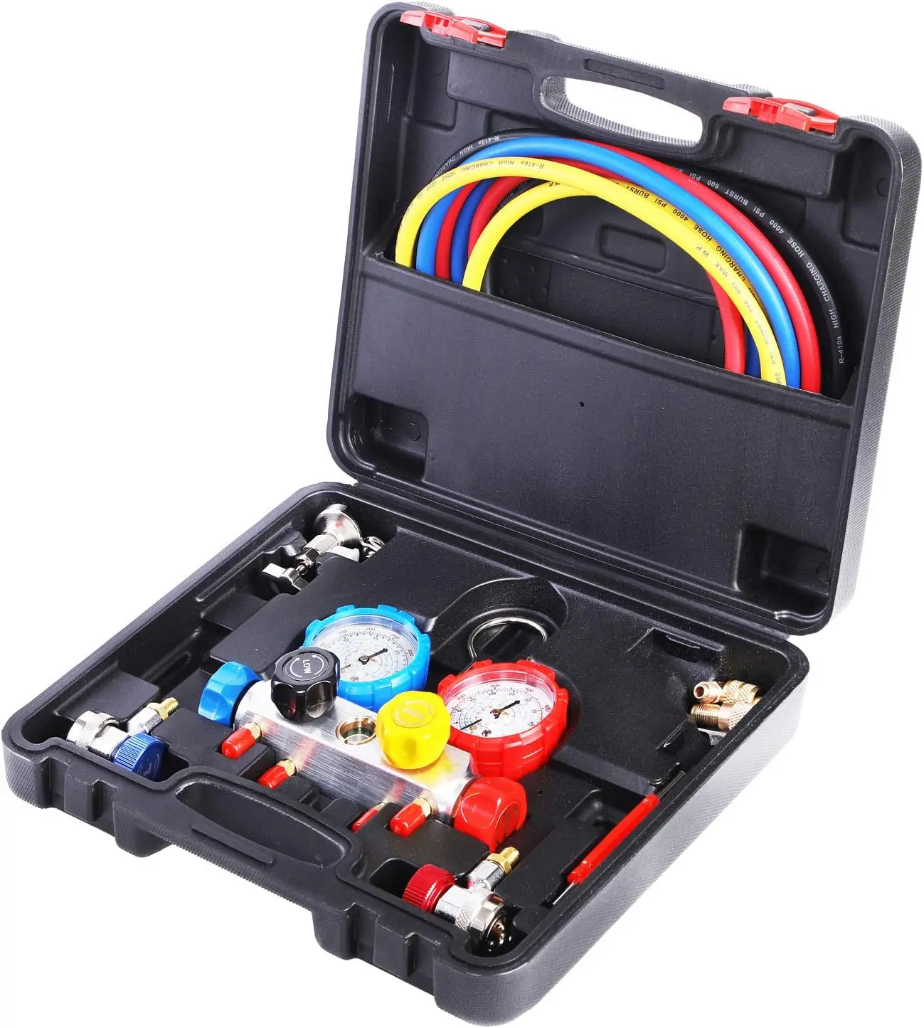 

Way AC Manifold Gauge Set, HVAC Diagnostic Refrigerant Charging Tool for Auto Household R404A R134A R410A, with 5FT Hose, Adjust