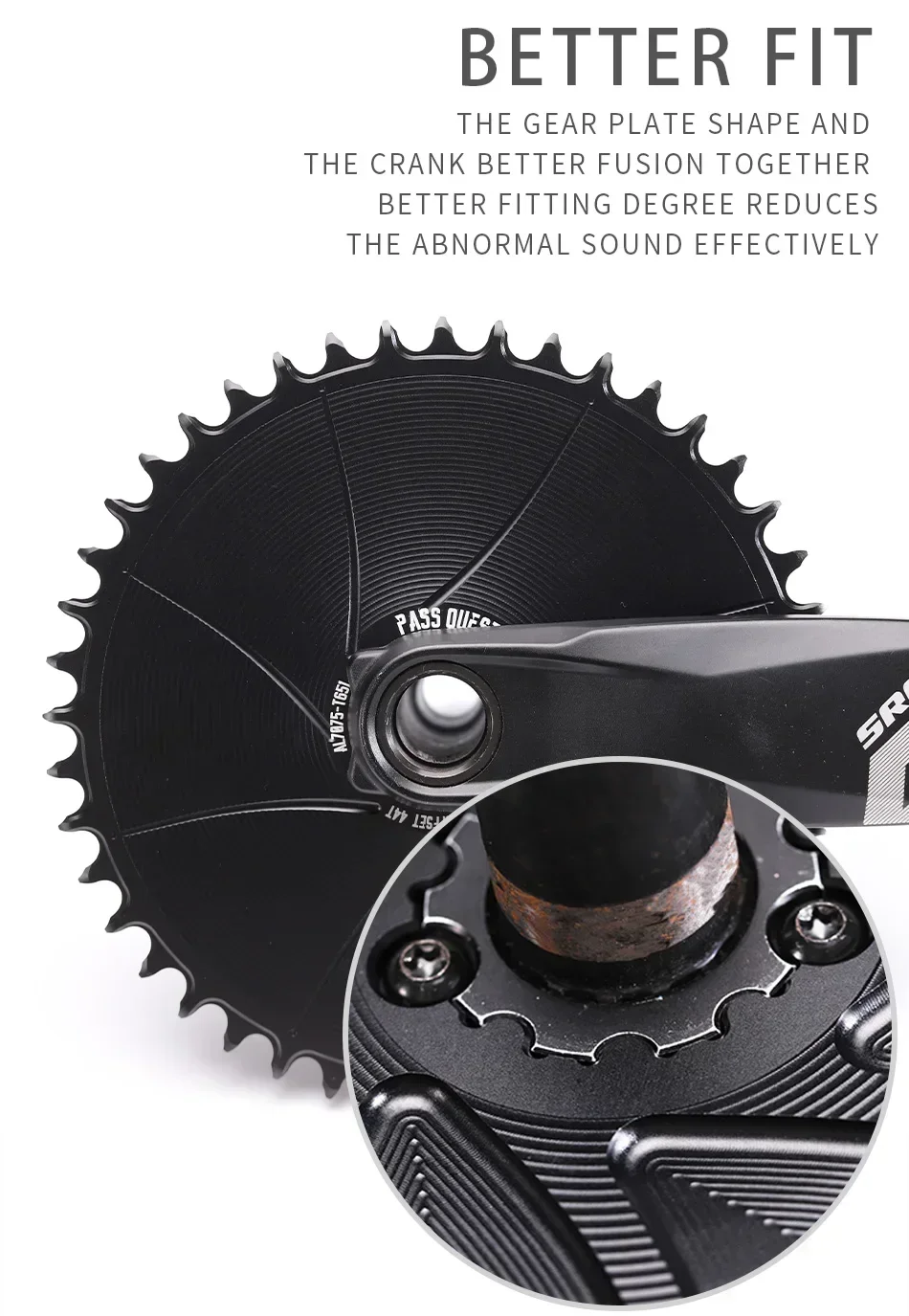 PASS QUEST - Круглая узкая широкая звездочка для GXP кривошип с прямым креплением