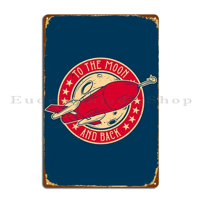 

Металлический плакат с надписью «To The Moon And Back», Настенный декор, кинотеатр, дизайнерский клубный плакат