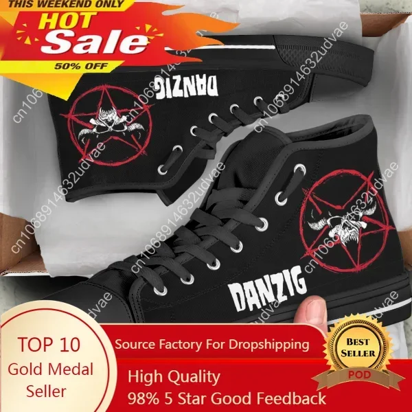 Горячая крутая парусиновая обувь Danzig Band для мужчин и женщин высокое качество