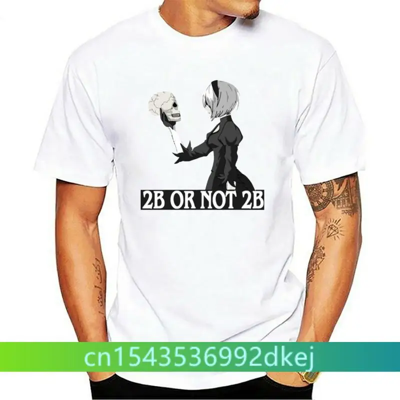 

2B Or Not 2B Nier Automata Anime Manga Man T-Shirt White-Grey For Men-Women Summer Tee Shirt