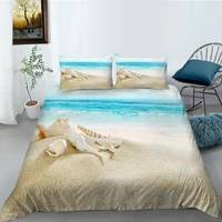 european pattern hot sale bed linen soft bedding set 3d digital beach printing 23pcs duvet cover set esdeeuus size