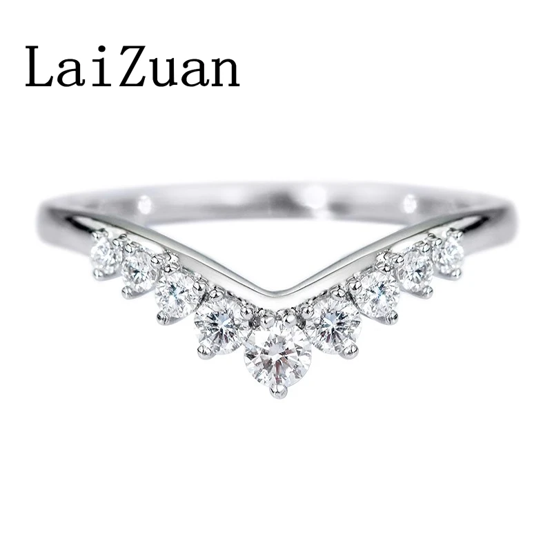 LaiZuan однотонное кольцо из белого/желтого/розового золота 18 карат с V-образным