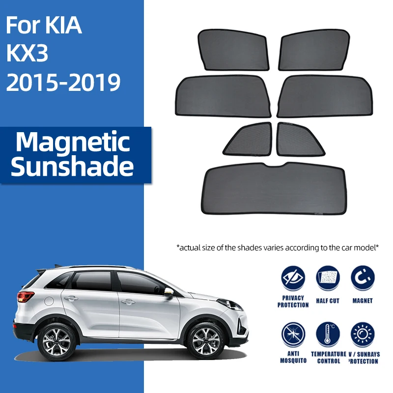 

For Kia KX3 2015-2019 Front Windshield Car Sunshade Side Window Blind Sun Shade Magnetic Blocker Cover Visor Mesh Curtains Net