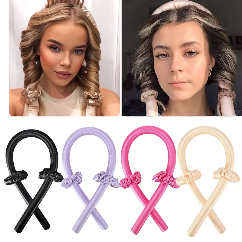 

Soft Hair Curlers Lazy Heatless Curling Rod Headband Hair Styling Tools No Heat Silk Curling Ribbon Modeling Hair Accessories