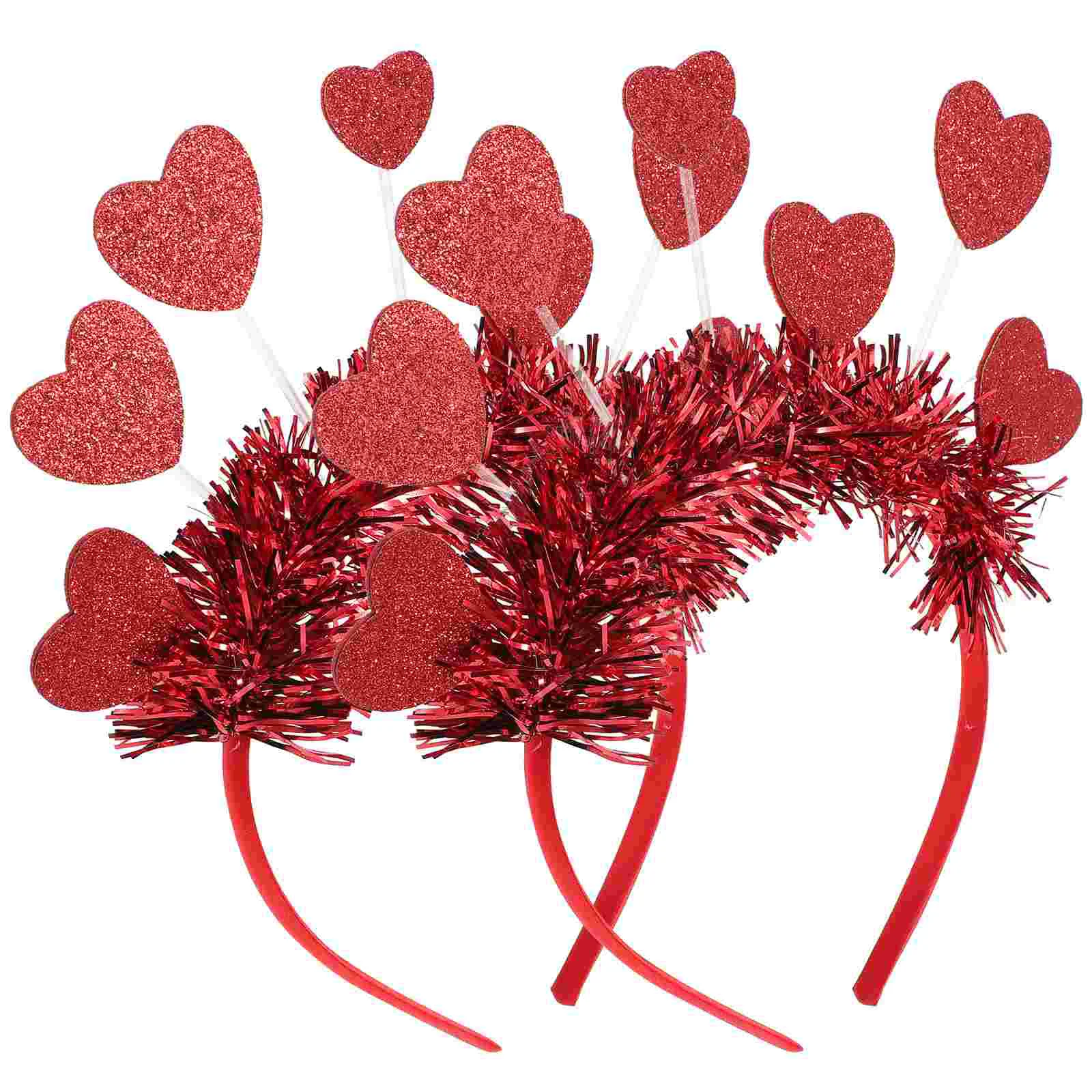

2 Pcs Trendy Clothes Love Headband New Years Party Supplies Hair Accessories Valentine' Day Heart Boppers Wedding Headwear Miss