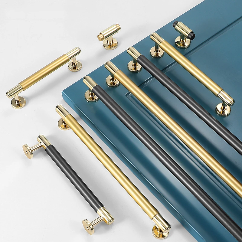 

Modern Minimalist Wardrobe Cabinet Golden Handle Light Luxury Drawer Kitchen Wine Cabinet Door Knob And Handle