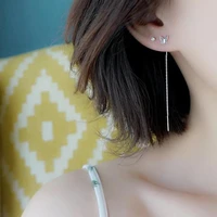 s999 sterling silver long chain tassel drop earring line for women personality anti allergic earrings pendant earring jewelry