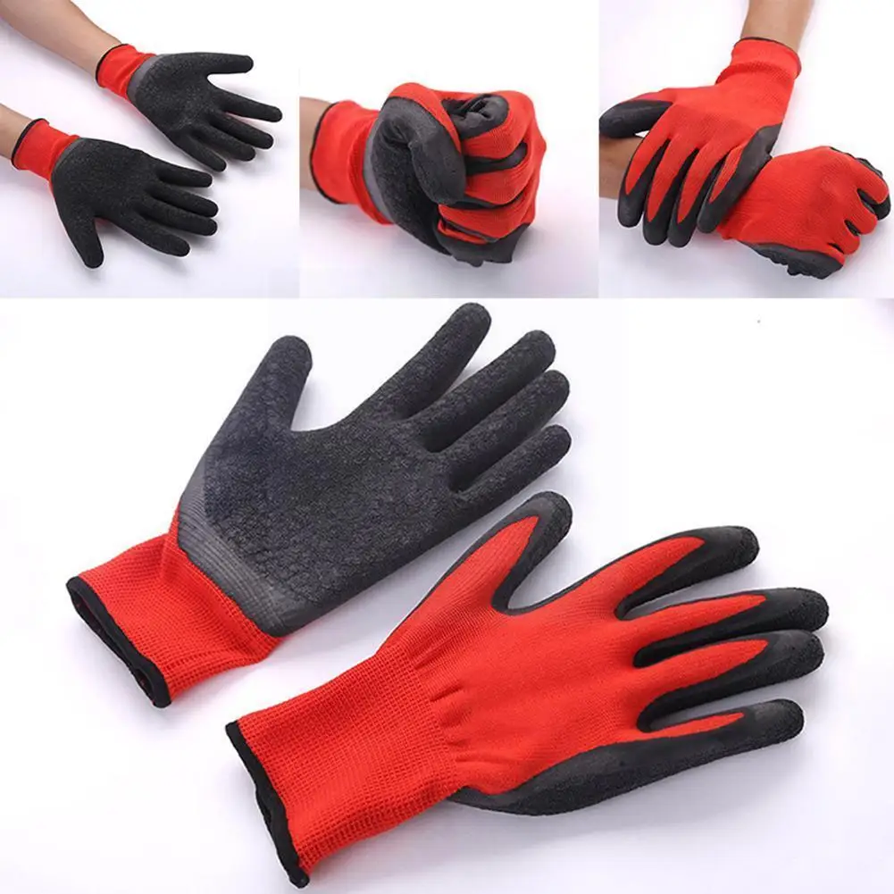 

1pair Working Glove Women Men Breathable Garden Rubber Hand Gloves Scratch-resistant For Fishing Clamming Restoration Work O4Z2