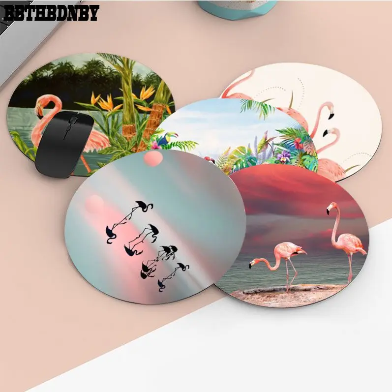 

Flamingo 20x20cm Round Office Student Gaming Thickened Writing Pad Non-slip Cushion Mouse Pad Office Desk Accessories