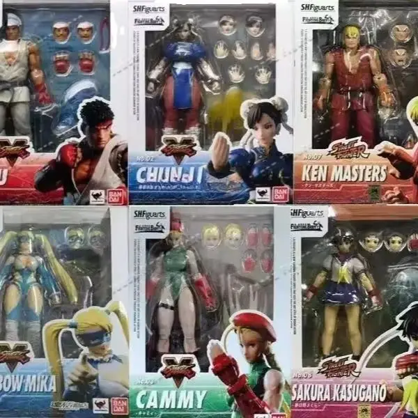 Фото В наличии: Коллекционные фигурки Bandai SHF Street Fighter 5 (Касуга, Сакура, Вега, Хаогуй, Сагат, Лонггами, Ширакикава, Михуа) – подарочная серия №2