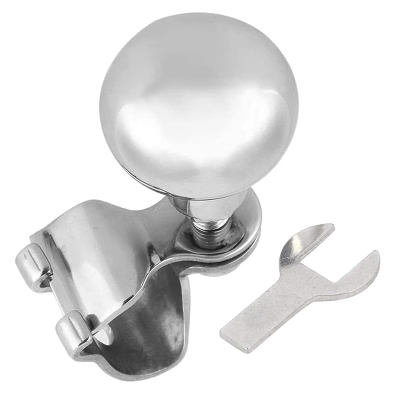 

Stainless Steel Steering Wheel Power Handle Ball Grip Knob Turning Helper Hand Control For Marine Boat Yacht