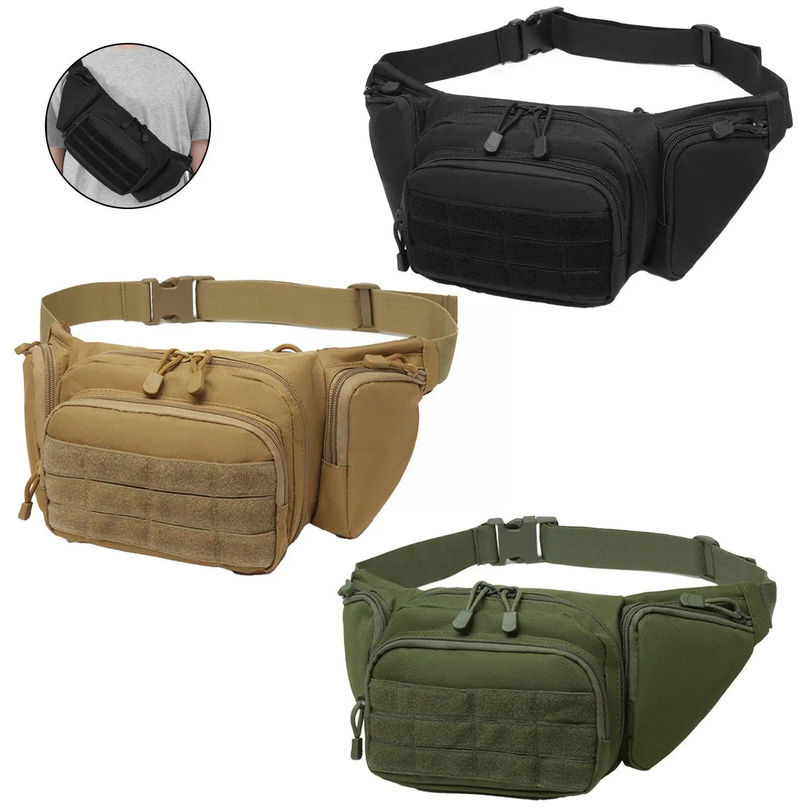 

Tactical Waist Bag Portable Wear-resistant Oxford Cloth Waistband Adjustable Outdoor Tool Camping Tool Hunting Bag J0L8