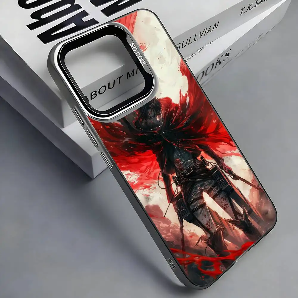Фото Чехол для телефона L-Levi A-Ackerman из аниме «Атака Титанов» для iPhone 17, 16, 15, 14, 13, 12, 11 Plus, Pro Max, цветной серебристый чехол для телефона №3
