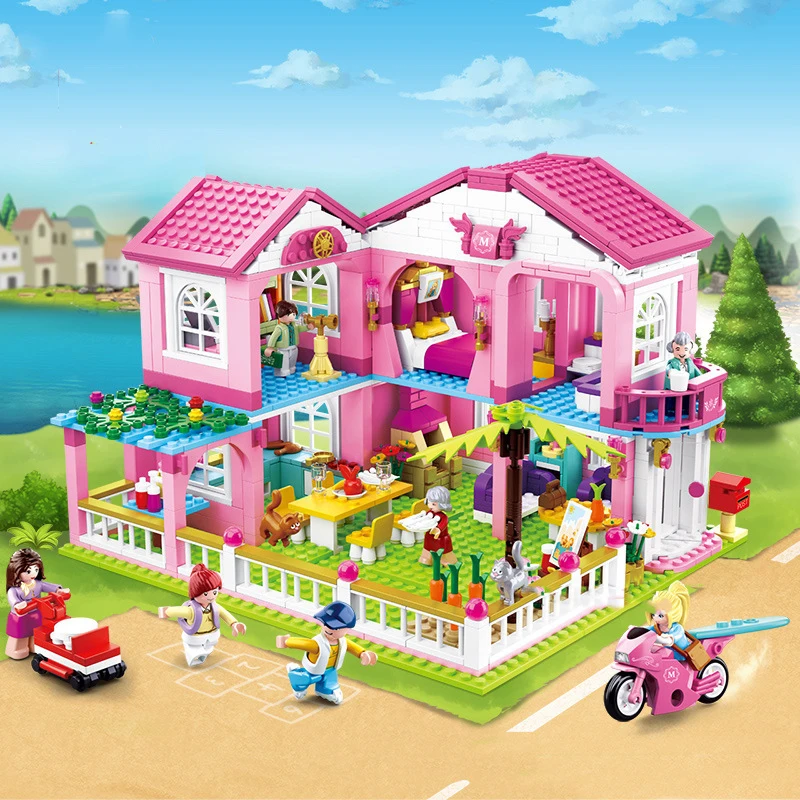 

Sluban Friends City House Princess Castle Sets for Girls Apartment Garden Casa Villa Building Blocks Figures Toys Kids DIY Gifts