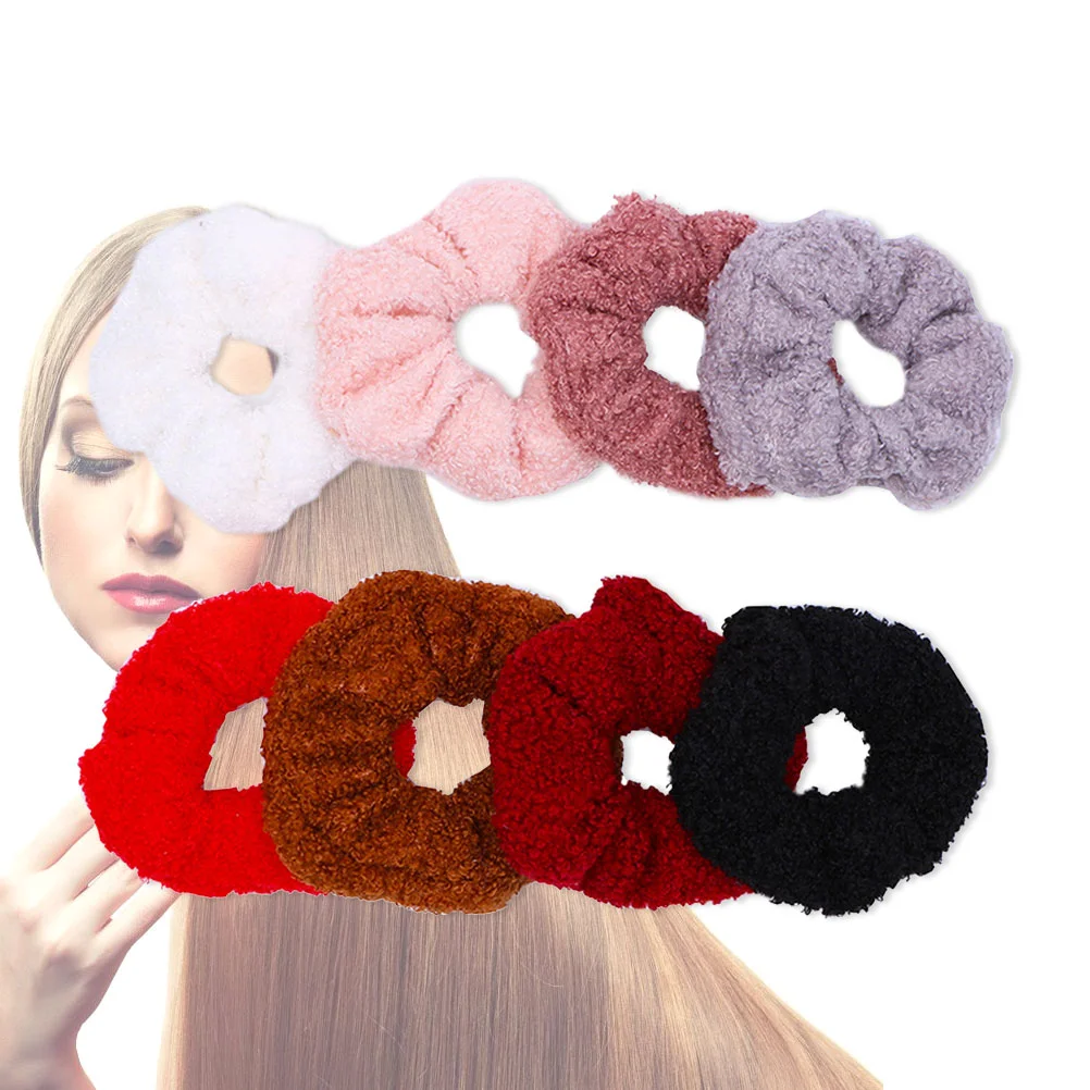 8 шт. эластичные держатели для хвоста резинки волос девочек атласные завязки