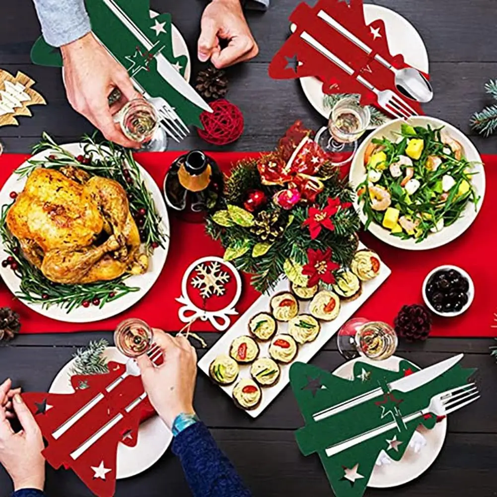 12 шт. рождественский держатель для посуды сумка столовых приборов уникальный