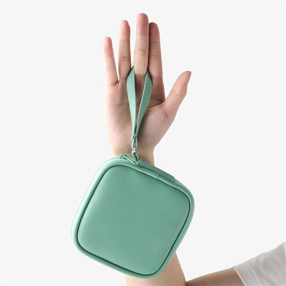 

Mini Portable EVA Storage Bag Polyurethane Look Pouch Carrying Bag Zipper Case For Earphone/Phone/Charging Cable Ect Accessories