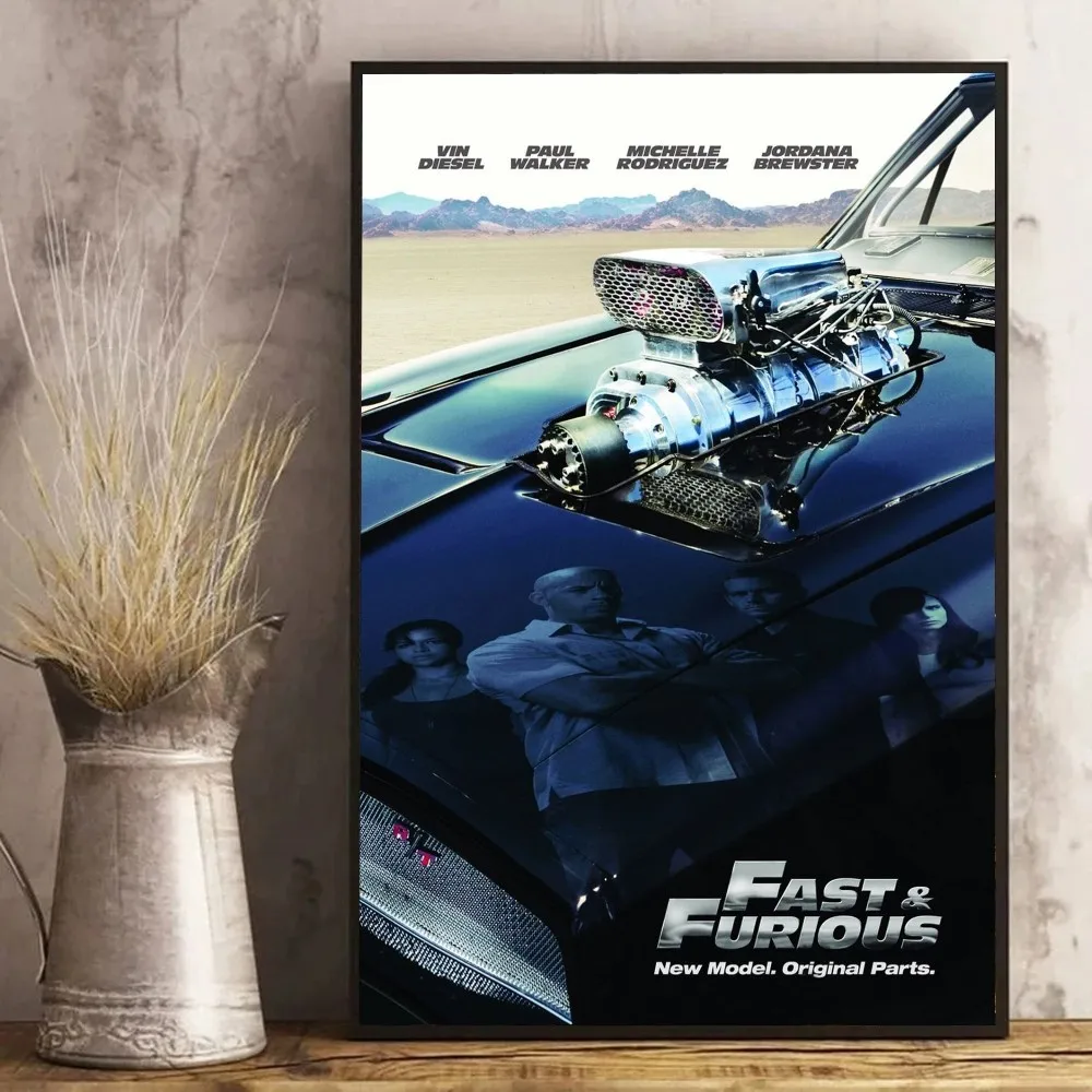 The Fast And Furious Poster Kraft Club Bar Paper Vintage Wall Art Painting Bedroom Study Big Szie Sti