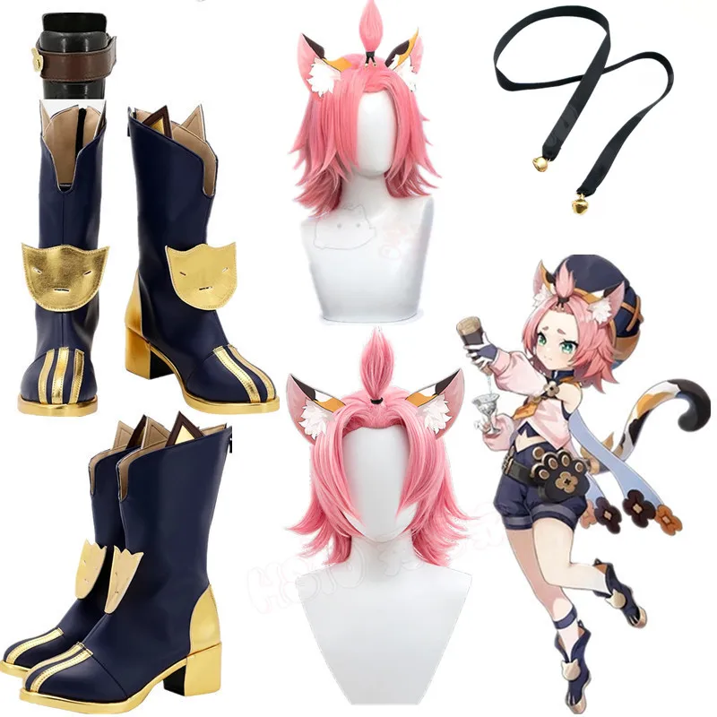 

Genshin Impact Diona Game Cosplay Shoes Boots Halloween Costume Props women Anime Carnival Customized Role Play Prop Boots