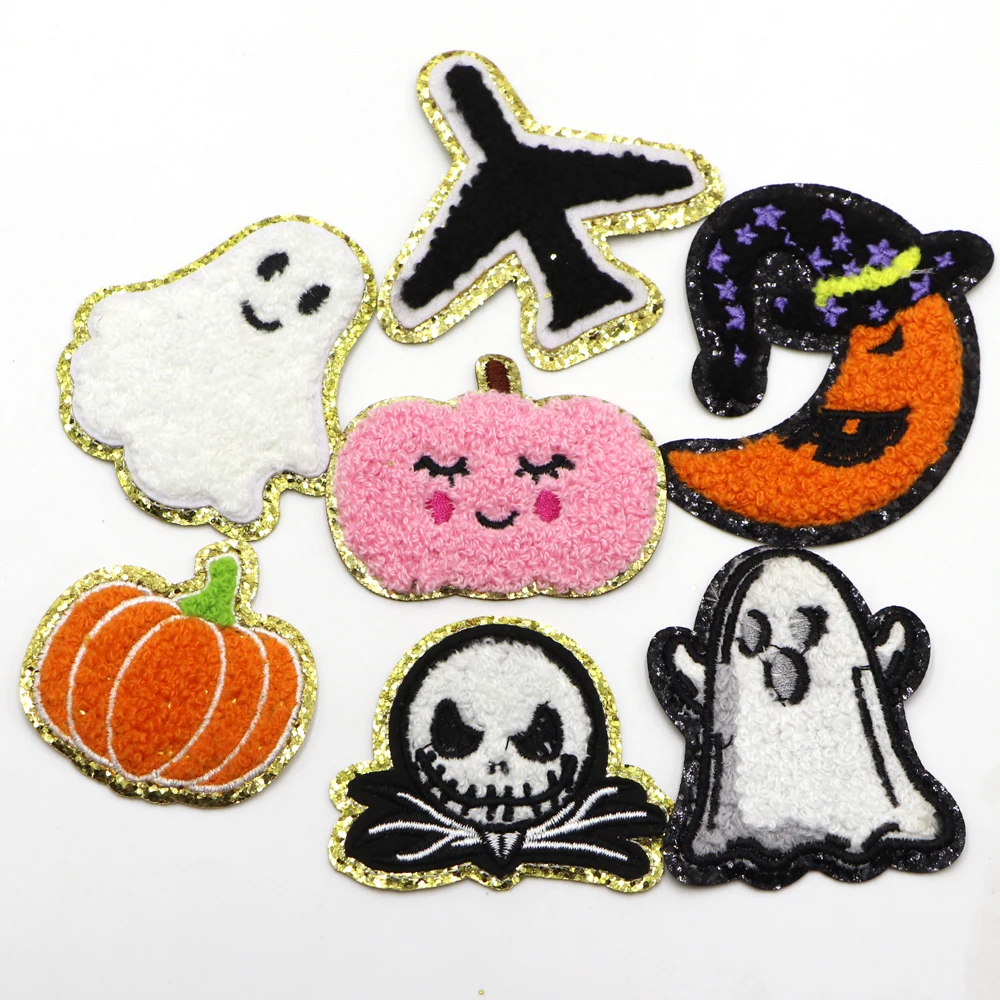 Новые призраки замки тыквы синель вышивка термоклейкая нашивка для одежды