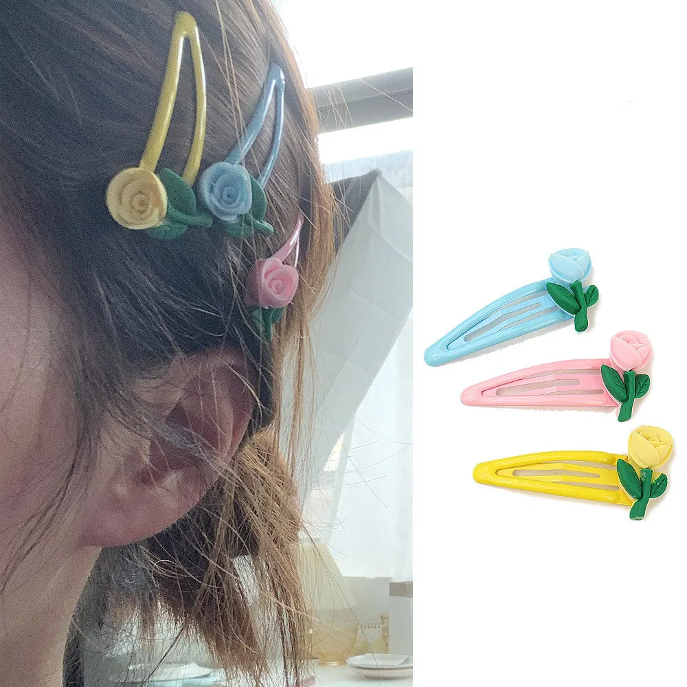 

Flower Bb Clips Sweet Girls Kawaii Cute Hairpins Clip For Women Colorful Barrettes Hair Clips Headwear Fashion Hair Accessories