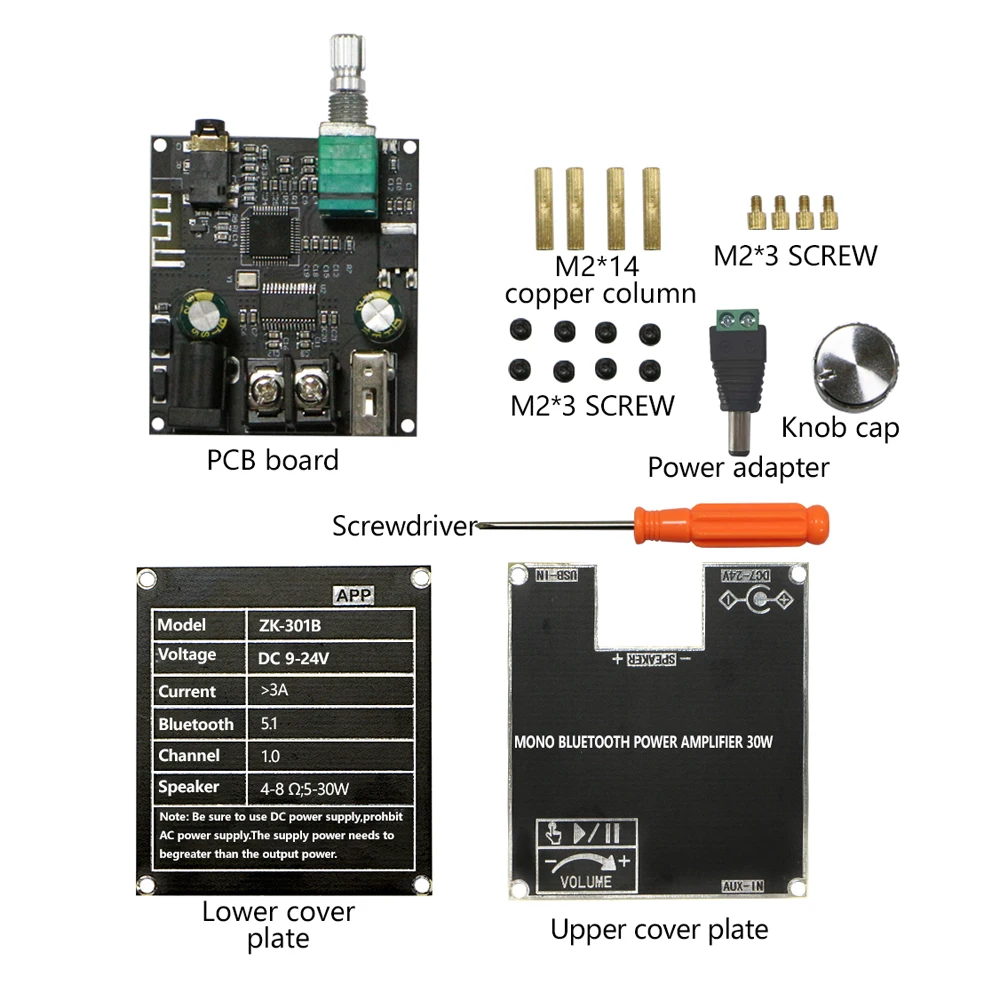 Плата усилителя ZK-301B Mono 30 Вт Bluetooth 5 3