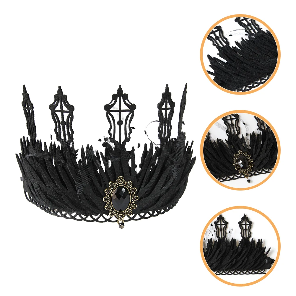 

Princess Costume Crown Wedding Hairband Women Accessories Headband Queen Cloth Fabric Miss
