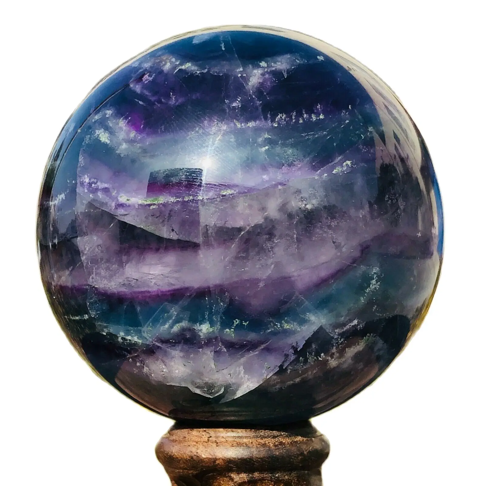 

Natural color fluorite crystal ball home decoration Reiki energy stone healing mineral handmade Feng Shui DIY gift