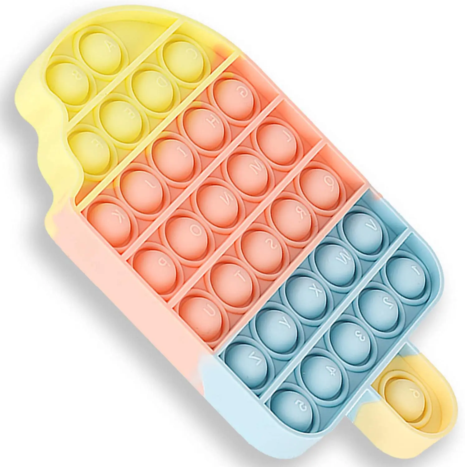 

Ice Cream Push Pop Fidget Bubble Sensory Toy Silicone Squeeze Stress Relief Anti-Anxiety Tools Novelty Toy Gift to Relax
