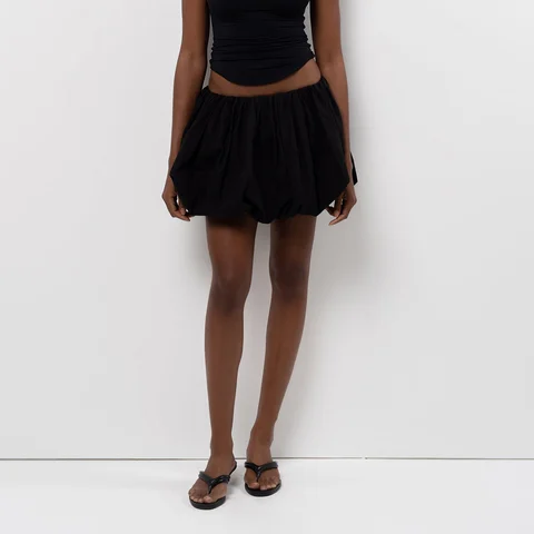 Hirigin, Женская юбка-баллон Y2K с эластичной талией, плиссированная юбка с оборками на подоле, трапециевидная мини-юбка для девочек, Милая Короткая Пышная юбка-баллон