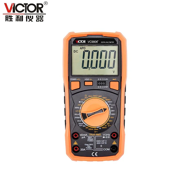 VICTOR VC9806+ 4 1/2 19999 Counts Digital Multimeter DCV 0.05% accuracy 2mF Capacitance Manual Range Multimeter Digital Tester