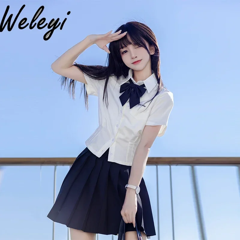 Милая женская рубашка joo Kei Корейская летняя модель 2024 года цвет голубой с