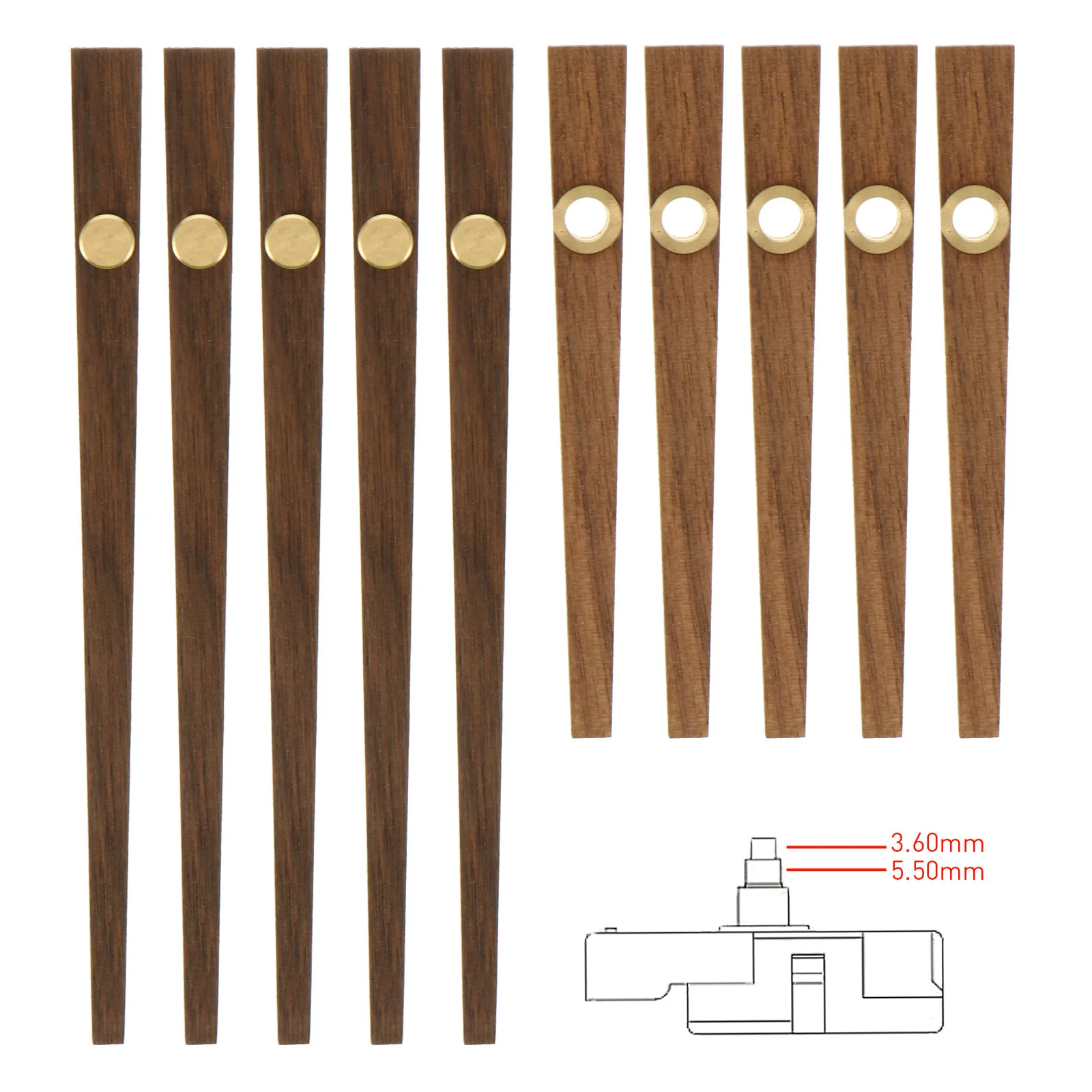 

5 Sets Wooden Clock Hands Mute Pointer Pointers Plate DIY Quartz Movement Supplies Pinter Parts Alarm Clocks